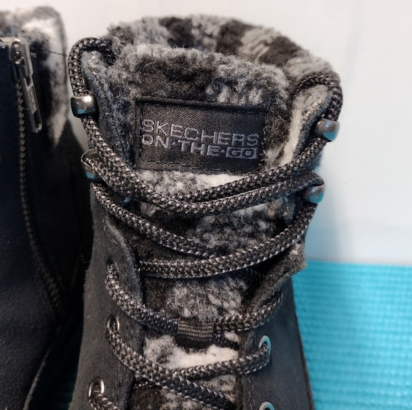 Skechers Black and White Plaid Ankle Booties - Picture 9 of 14